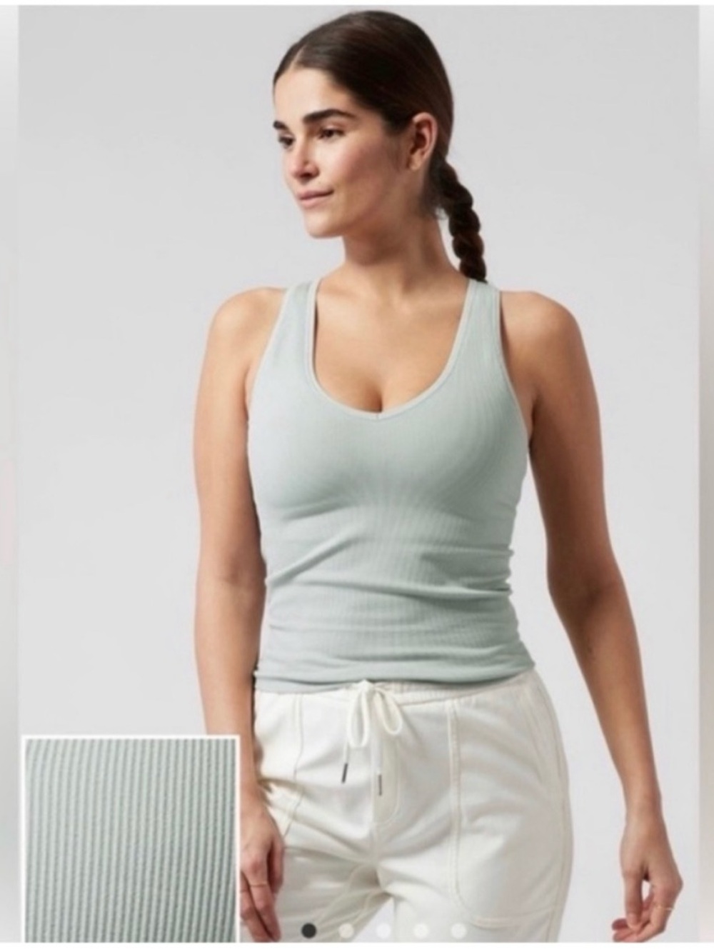 Athleta Aurora Seamless Ribbed Tank Top - Light Sage